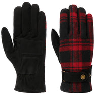 Stetson Gloves Goat Suede/Shadow Plaid - Black/Red (9497232)