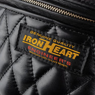 Iron Heart Diamond Stitched Leather Waist Bag - Black