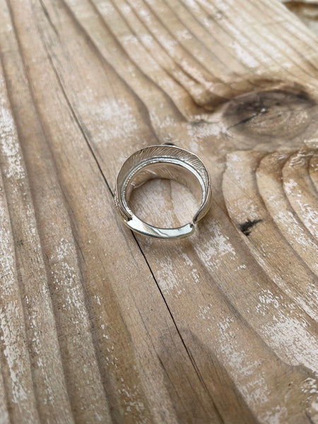First Arrow's Feather Ring with Turquoise R-016