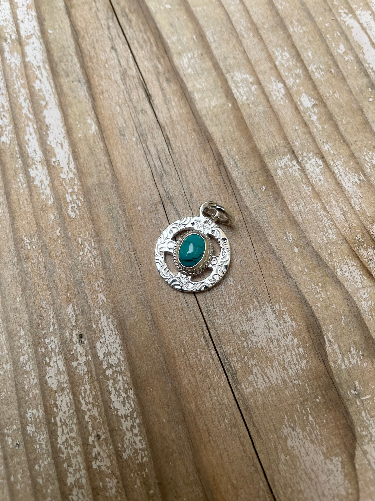 First Arrow's Medicine Wheel Metal with Turquoise P-078