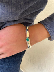 First Arrow's Turquoise stamp base triangle Bangle L BR-246