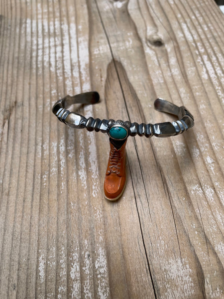 First Arrow's Butterfly Sand Cast bungle with Turquoise C BR-290