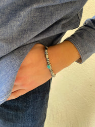 First Arrow's Butterfly Sand Cast bungle with Turquoise C BR-290