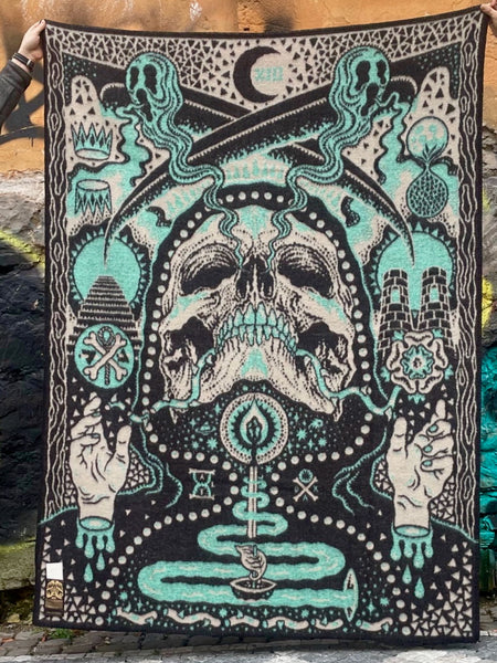 Indigofera x Björn Atldax Wool Blanket, Tarrot Death Card