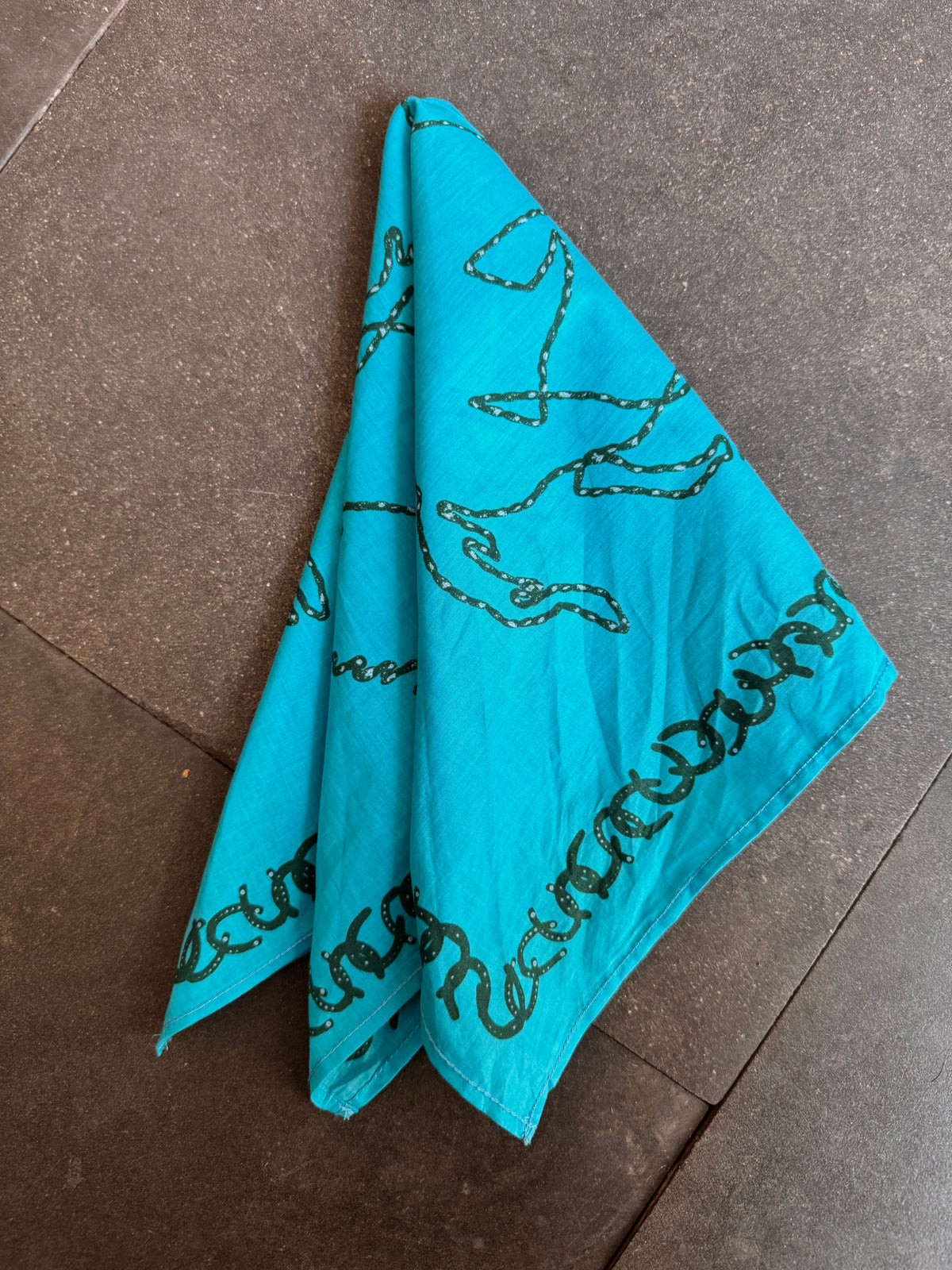 Samurai Jeans Horse Motif Bandana – Turquoise (SJ-BANDANA-03H)