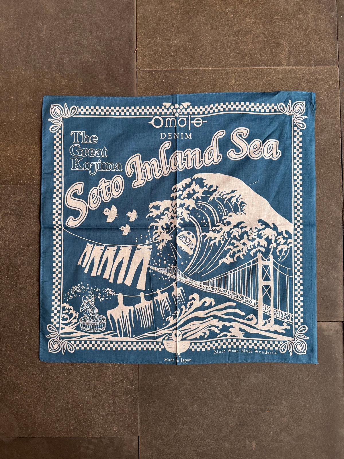 Omoto Denim "The Great Kojima" Seto Inland Sea Bandana – Blue (9302)