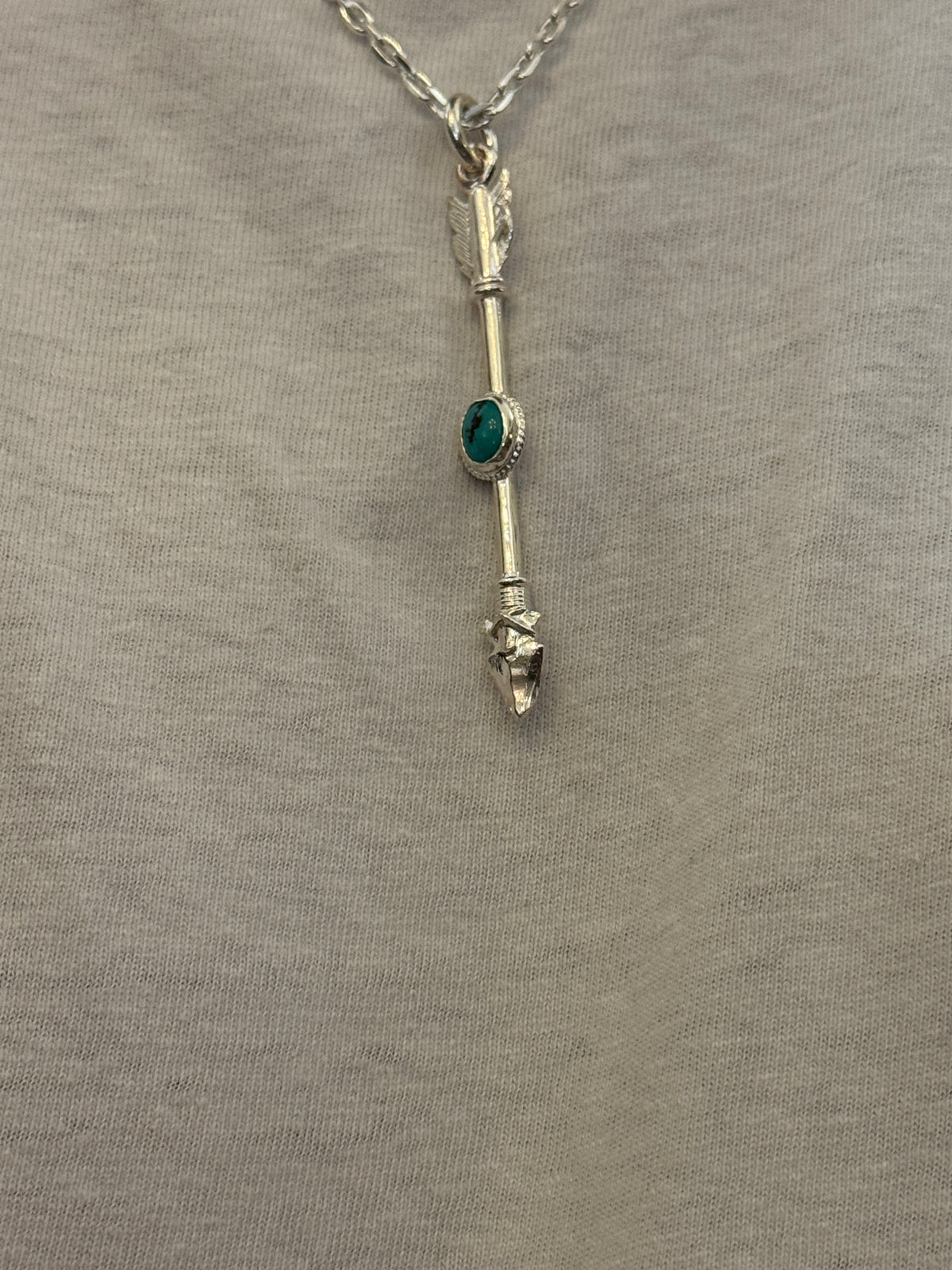 First Arrow’s Large First Arrow Pendant with Turquoise – P-190