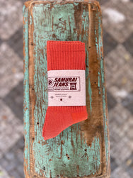 Samurai SJKS24-WASHI JAPANESE "WASHI PAPER" SOCKS Orange