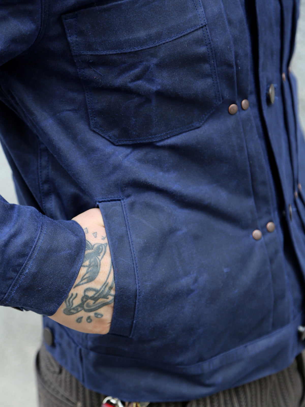 Freenote Cloth RJ-1 Waxed Jacket Navy – Navy (M0004302-NVY)