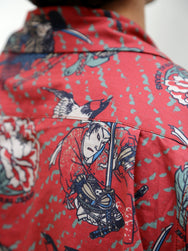 Samurai SSA24A-02 "Warrior" Aloha Shirt – Red