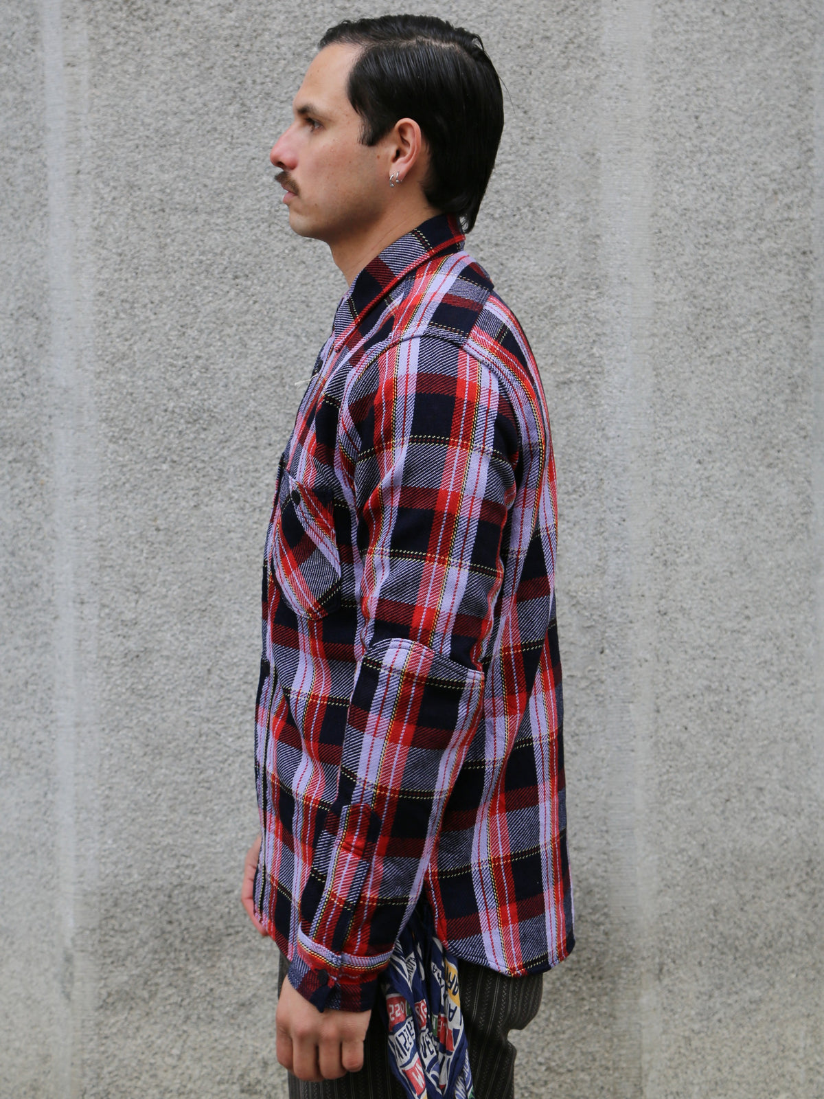 Samurai Jeans Heavyweight Flannel Shirt – Purple (SIN25-01W)