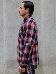 Samurai Jeans Heavyweight Flannel Shirt – Purple (SIN25-01W)