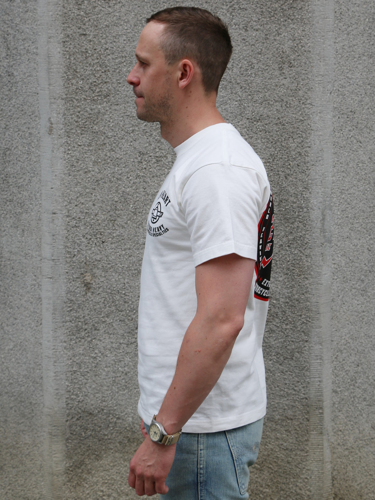 Iron Heart 7.5oz Printed Loopwheel Crew Neck T-Shirt – White (IHT-2503-WHT)