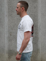 Iron Heart 7.5oz Printed Loopwheel Crew Neck T-Shirt – White (IHT-2503-WHT)