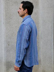 Sugar Cane Native American Dobby Work Shirt – Indigo (SC29579)
