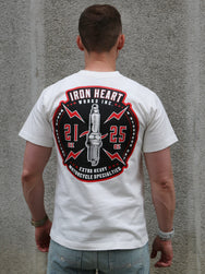 Iron Heart 7.5oz Printed Loopwheel Crew Neck T-Shirt – White (IHT-2503-WHT)