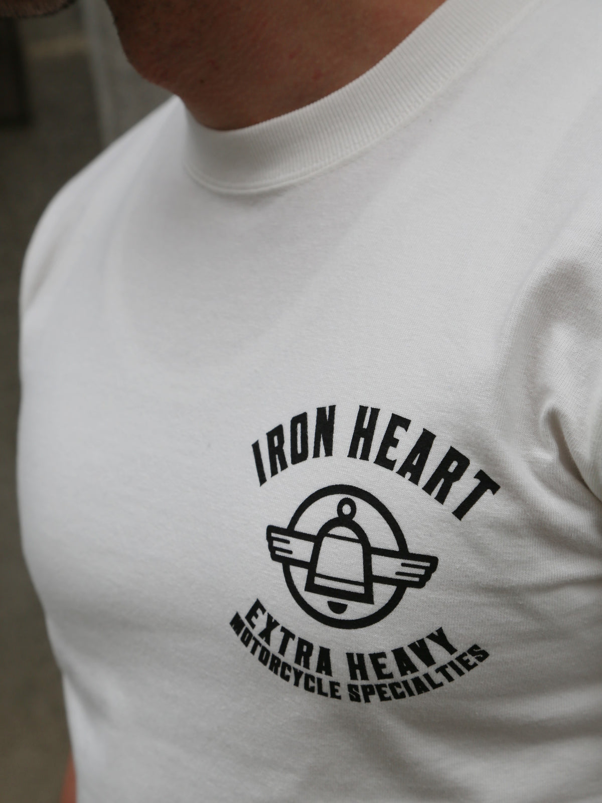 Iron Heart 7.5oz Printed Loopwheel Crew Neck T-Shirt – White (IHT-2503-WHT)