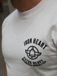 Iron Heart 7.5oz Printed Loopwheel Crew Neck T-Shirt – White (IHT-2503-WHT)