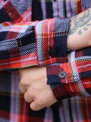 Samurai Jeans Heavyweight Flannel Shirt – Purple (SIN25-01W)