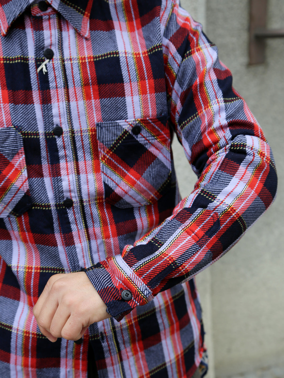 Samurai Jeans Heavyweight Flannel Shirt – Purple (SIN25-01W)