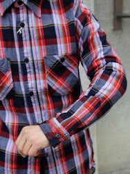 Samurai Jeans Heavyweight Flannel Shirt – Purple (SIN25-01W)