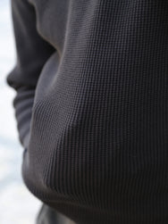 Studio d'Artisan Thermal Henley Waffle – Black (9937)