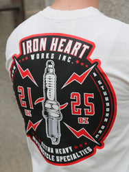 Iron Heart 7.5oz Printed Loopwheel Crew Neck T-Shirt – White (IHT-2503-WHT)