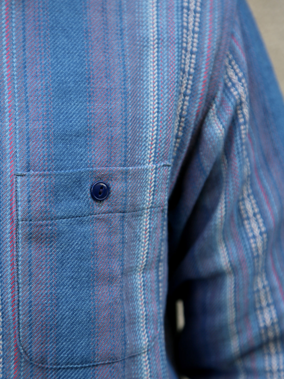 Sugar Cane Native American Dobby Work Shirt – Indigo (SC29579)