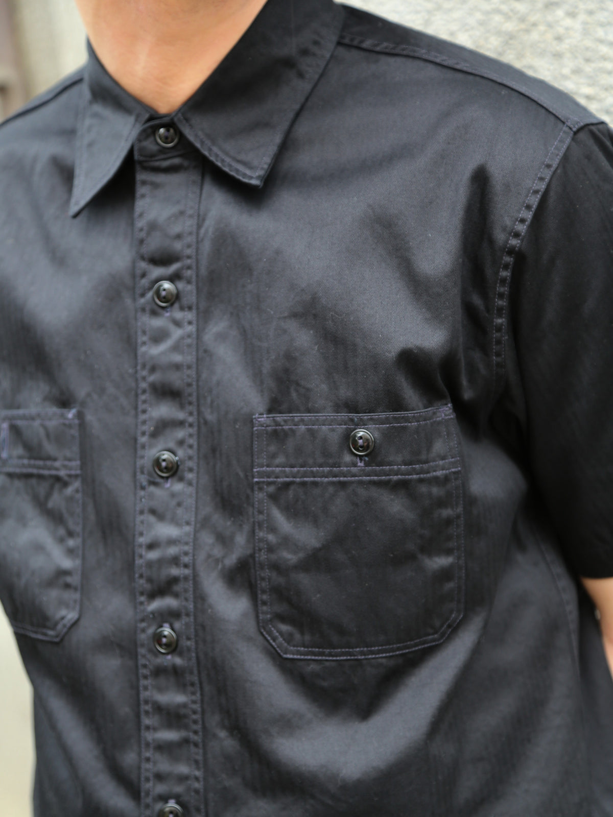 Buzz Rickson's Herringbone S/S Work Shirt – Black (BR39530-119)
