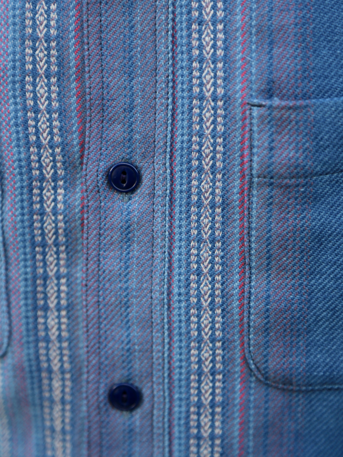 Sugar Cane Native American Dobby Work Shirt – Indigo (SC29579)