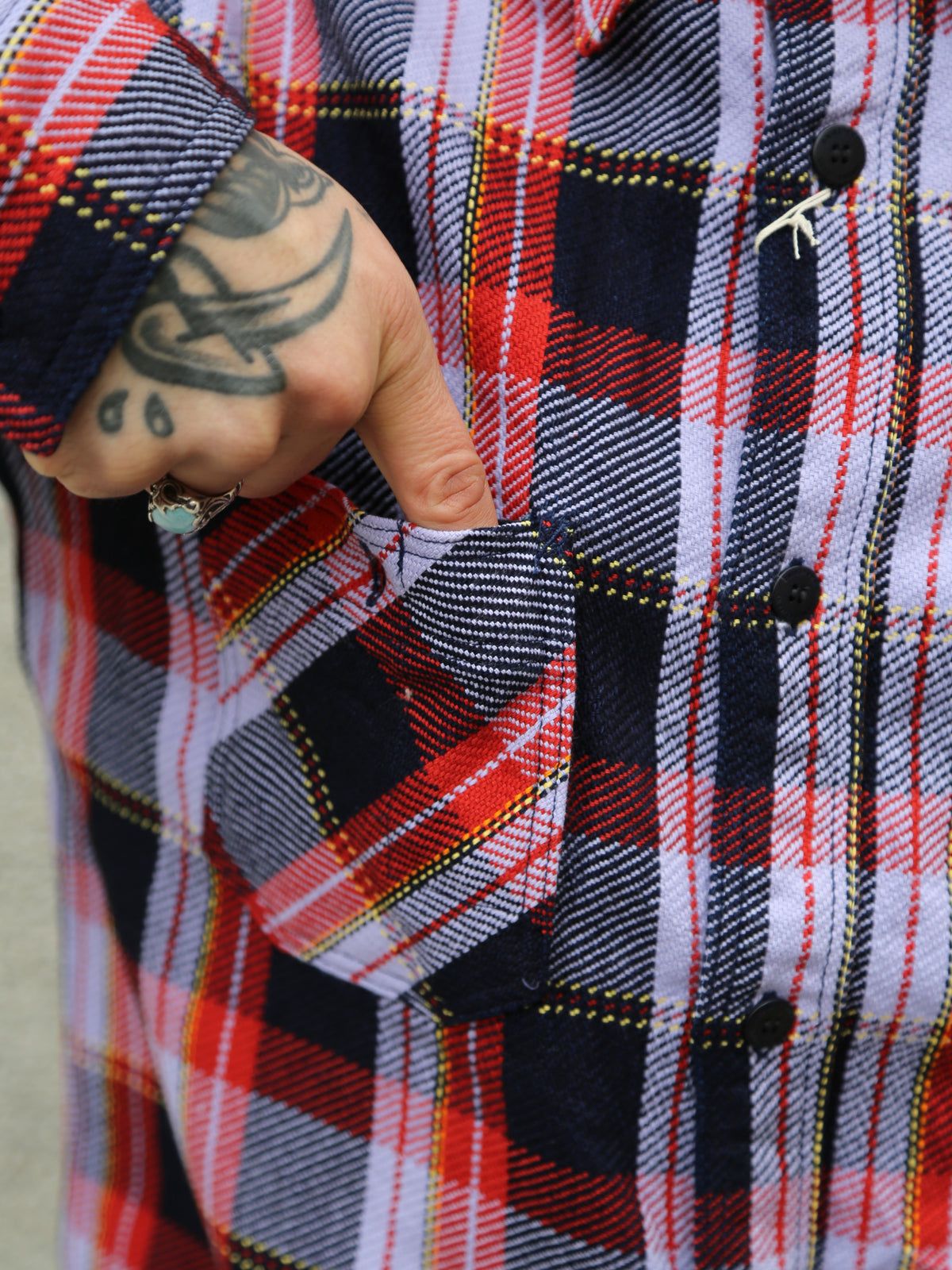 Samurai Jeans Heavyweight Flannel Shirt – Purple (SIN25-01W)