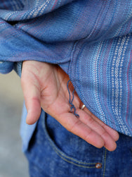 Sugar Cane Native American Dobby Work Shirt – Indigo (SC29579)