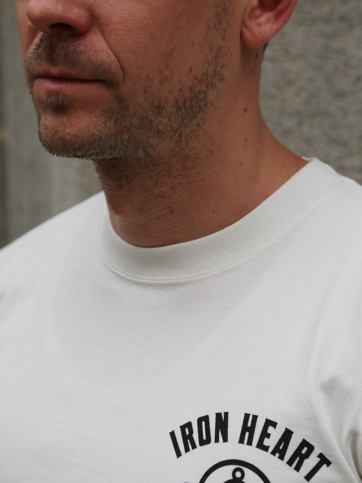 Iron Heart 7.5oz Printed Loopwheel Crew Neck T-Shirt – White (IHT-2503-WHT)