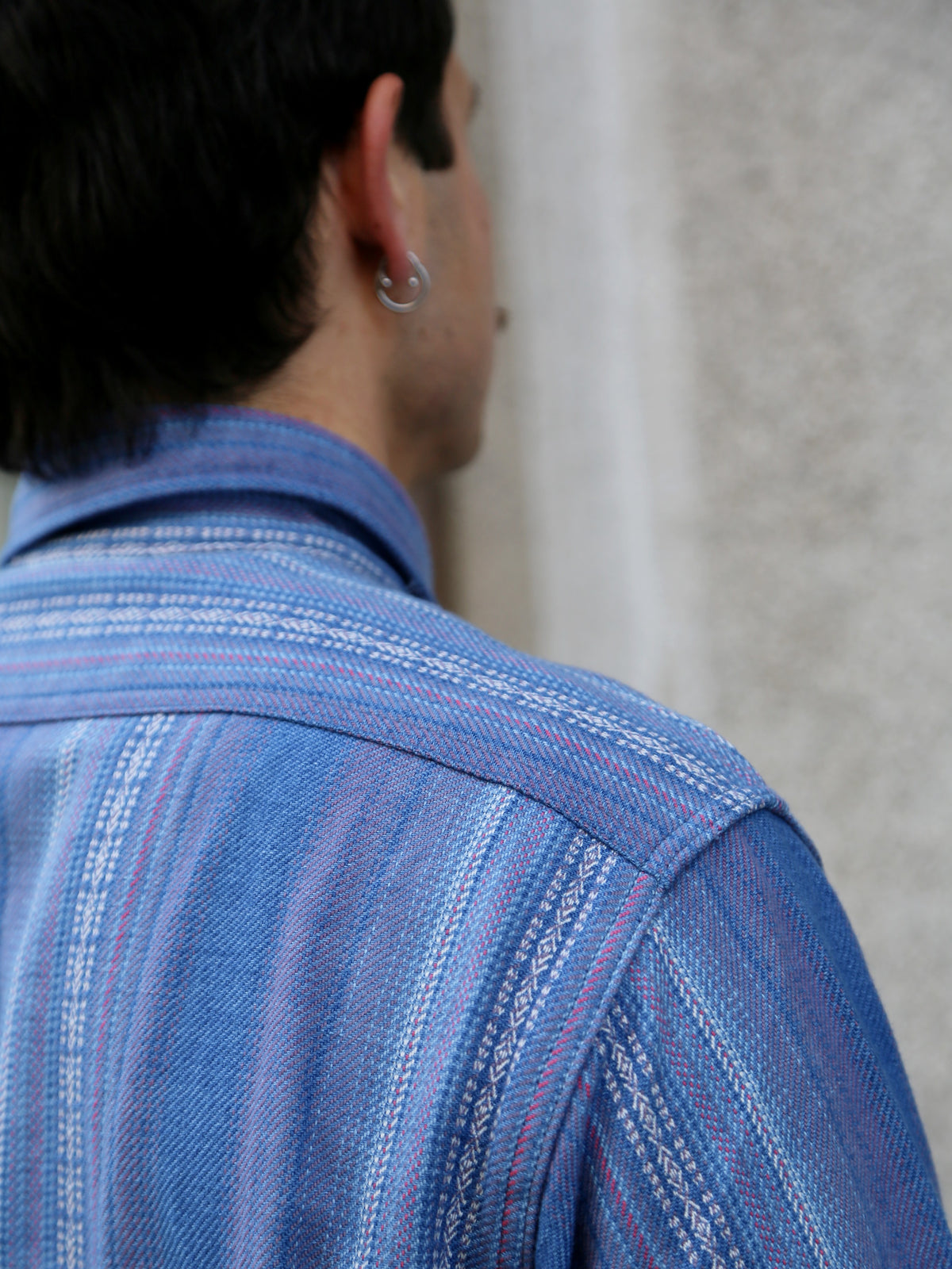 Sugar Cane Native American Dobby Work Shirt – Indigo (SC29579)