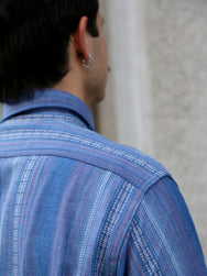 Sugar Cane Native American Dobby Work Shirt – Indigo (SC29579)
