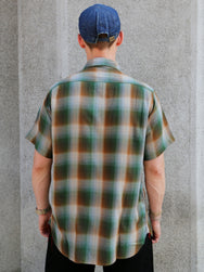 Sugar Cane Rayon Twill Check SS Work Shirt – Green (SC39726)