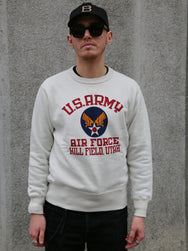 The Real McCOY's Military Print Sweatshirt US Army Air Force, Hill Field – Milk (MC25123-011)