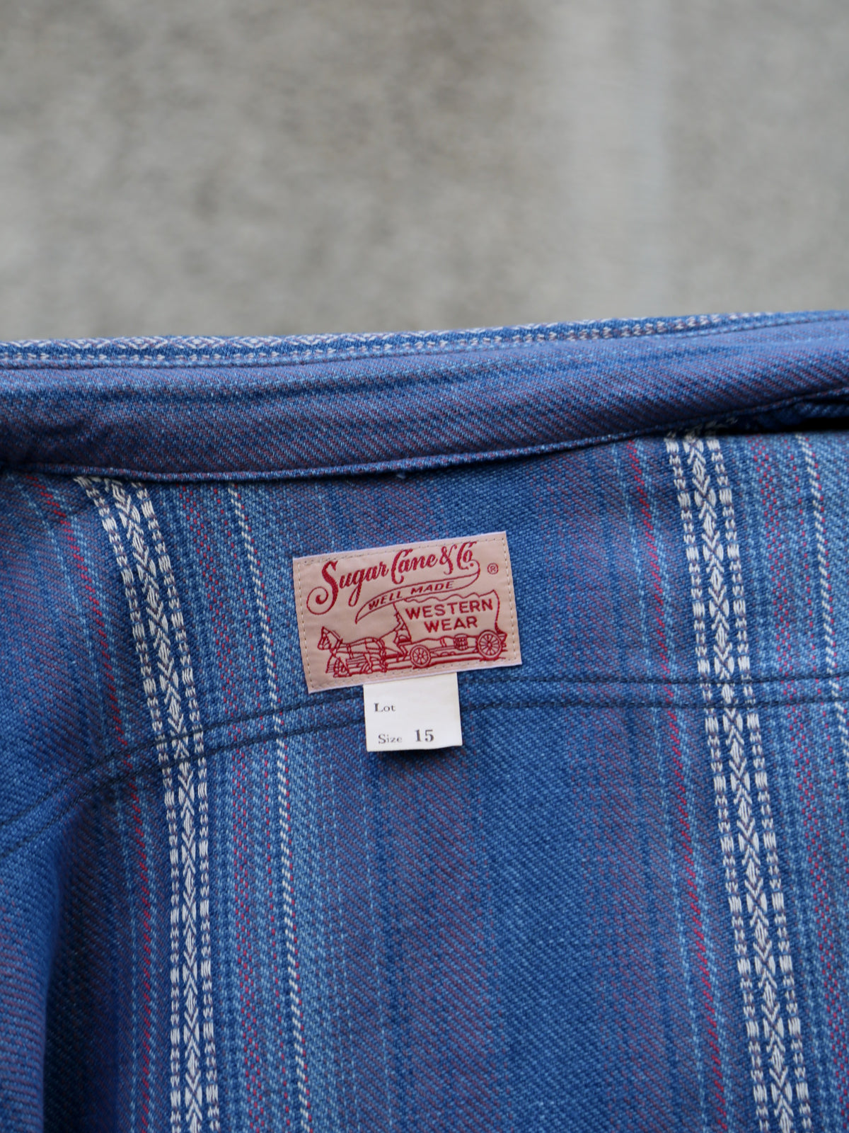 Sugar Cane Native American Dobby Work Shirt – Indigo (SC29579)