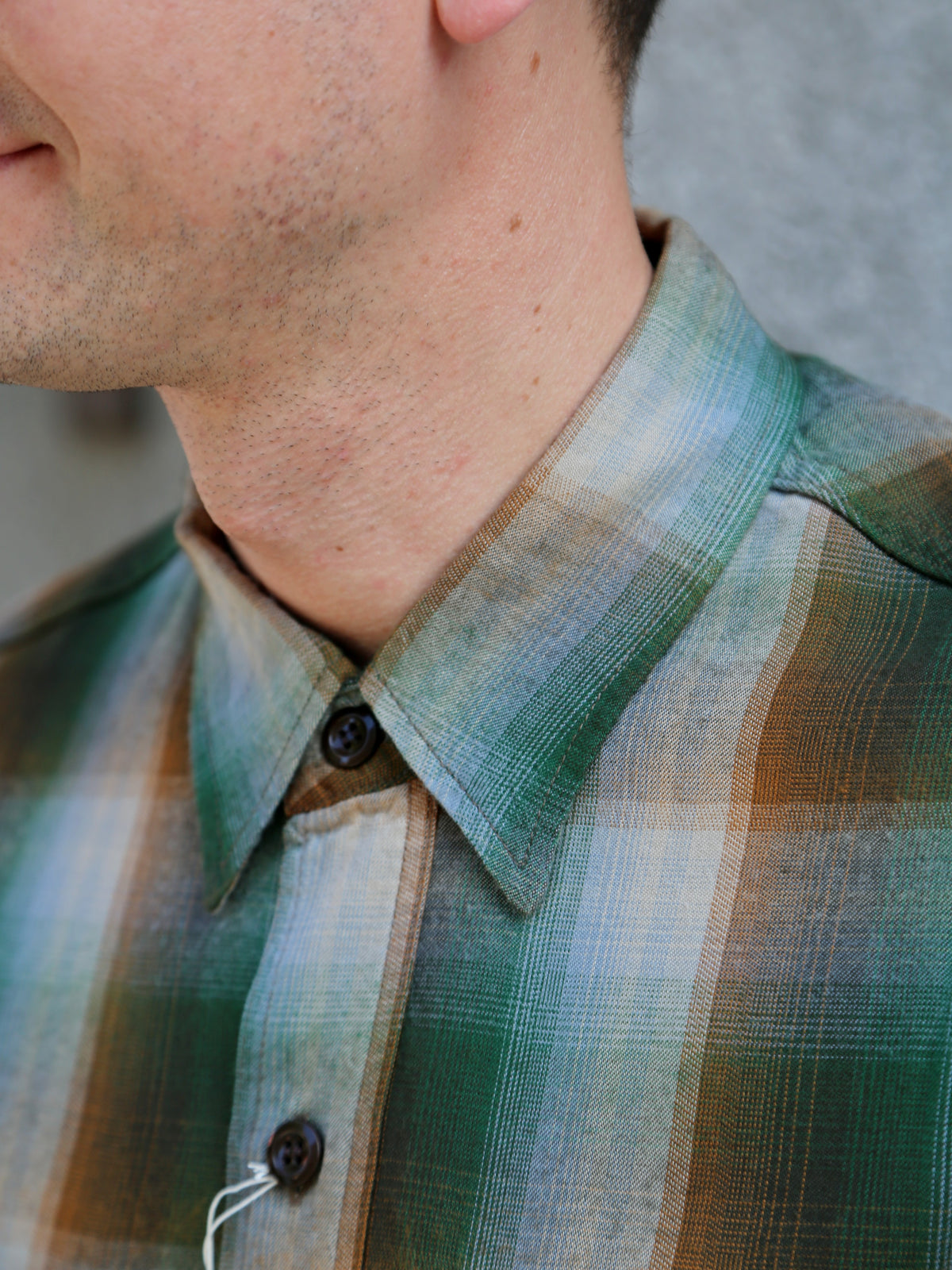 Sugar Cane Rayon Twill Check SS Work Shirt – Green (SC39726)