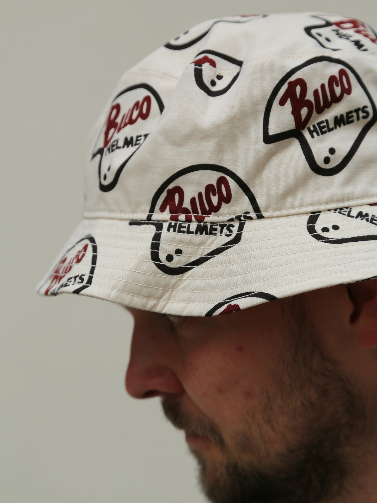 Buco BA23009 Bucket Hat Logo - Ecru