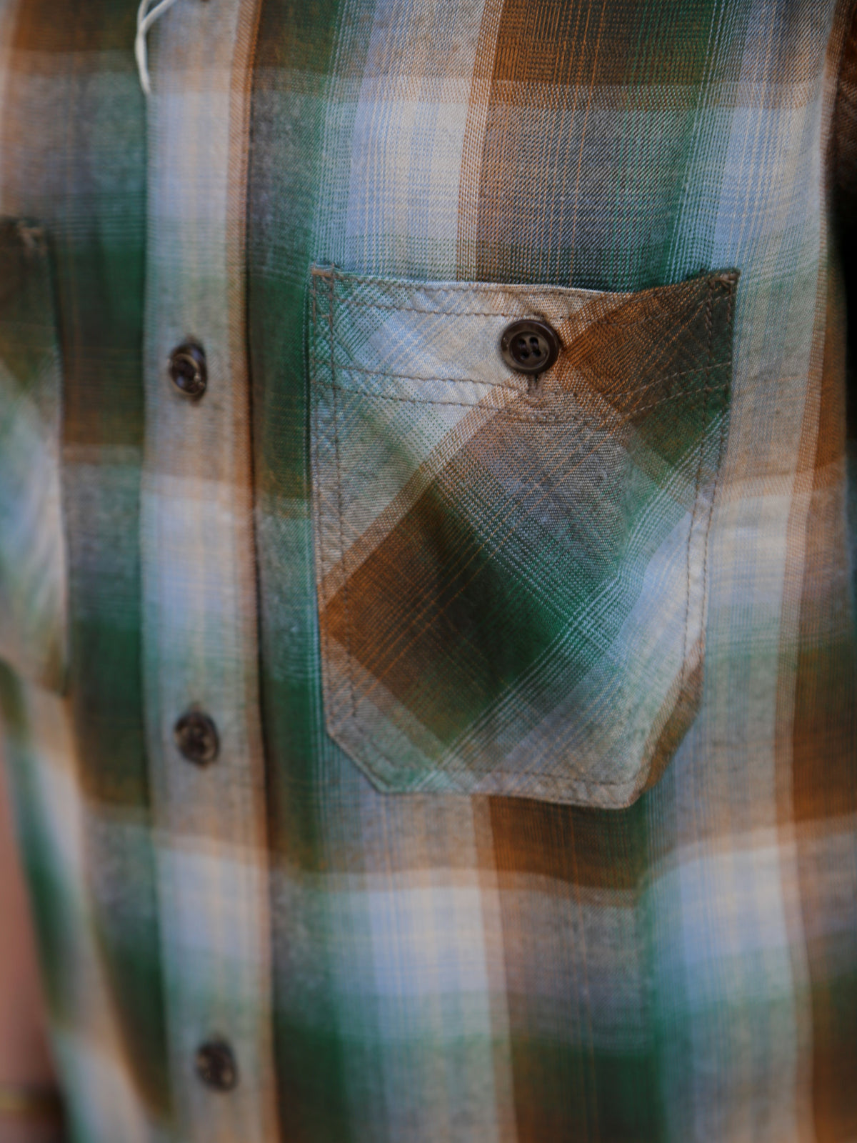 Sugar Cane Rayon Twill Check SS Work Shirt – Green (SC39726)
