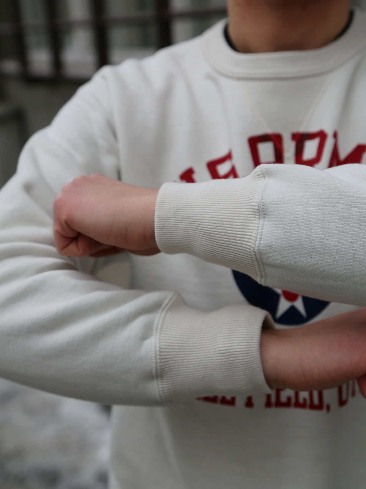 The Real McCOY's Military Print Sweatshirt US Army Air Force, Hill Field – Milk (MC25123-011)