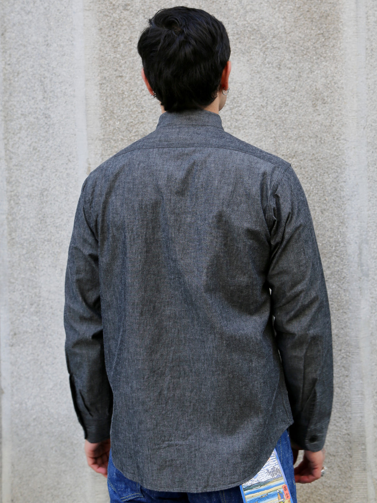 Sugar Cane LS Work Shirt Chambray – Black (SC29159)