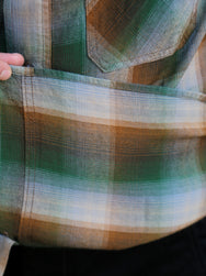 Sugar Cane Rayon Twill Check SS Work Shirt – Green (SC39726)