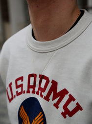 The Real McCOY's Military Print Sweatshirt US Army Air Force, Hill Field – Milk (MC25123-011)