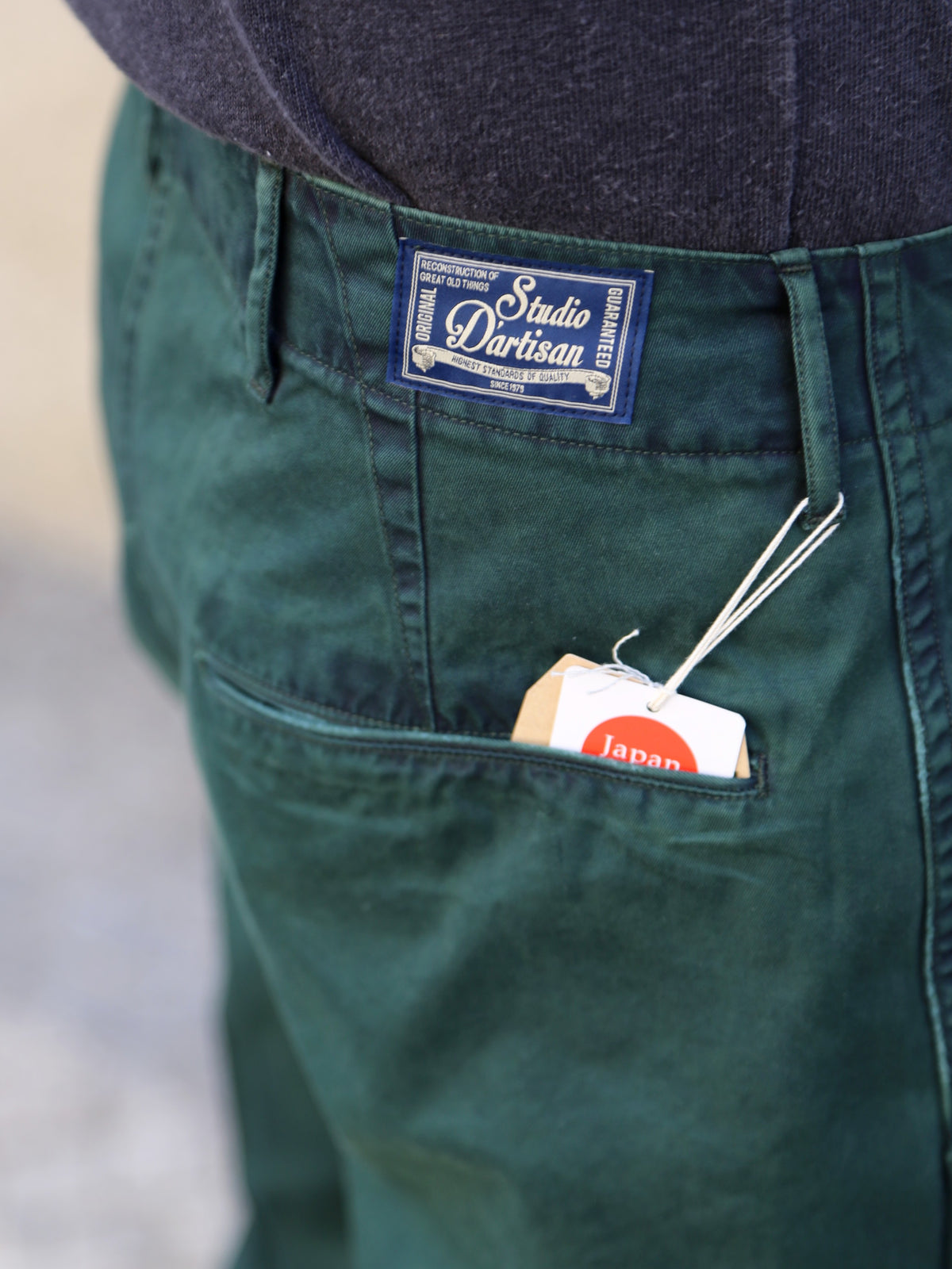 Studio d'Artisan Indigo Veil Chino Trousers – Indigo Green (1923)