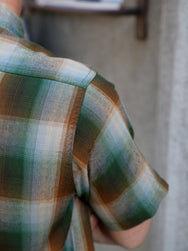 Sugar Cane Rayon Twill Check SS Work Shirt – Green (SC39726)