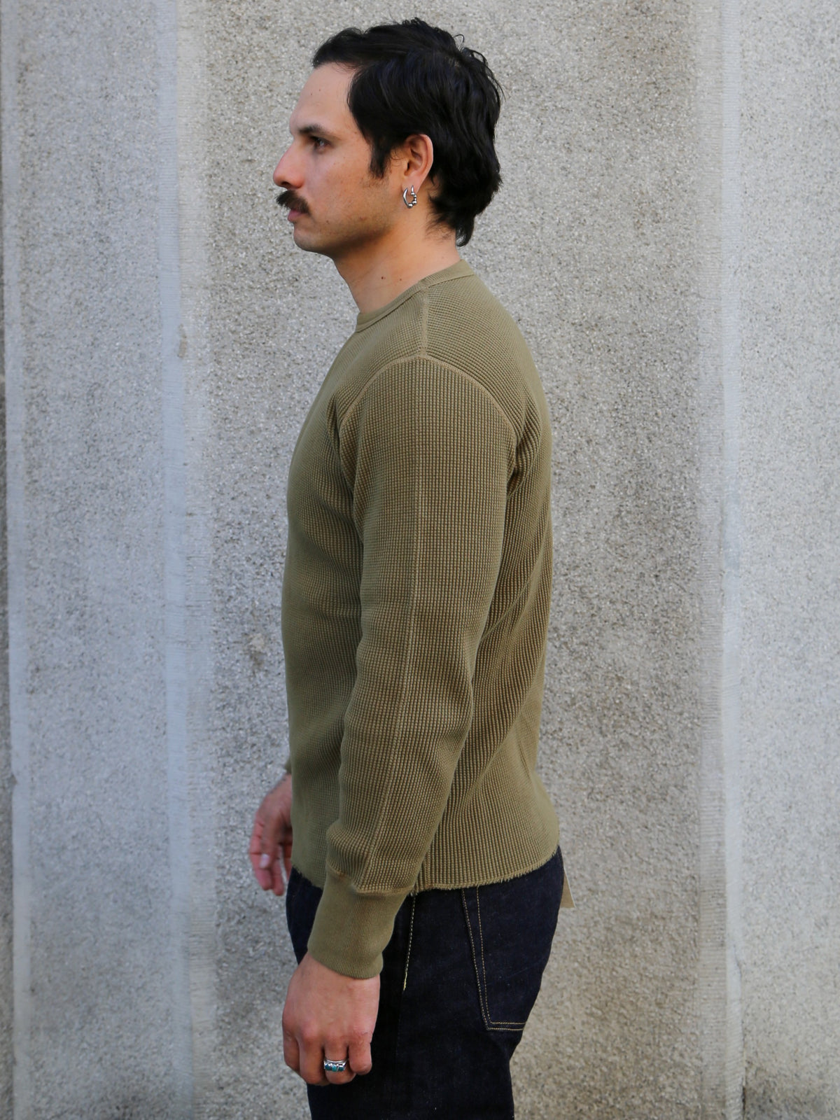Studio d'Artisan Thermal Long Sleeve Tee – Khaki (9936)