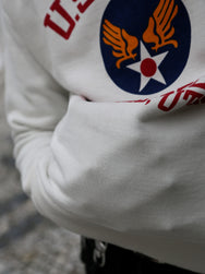 The Real McCOY's Military Print Sweatshirt US Army Air Force, Hill Field – Milk (MC25123-011)