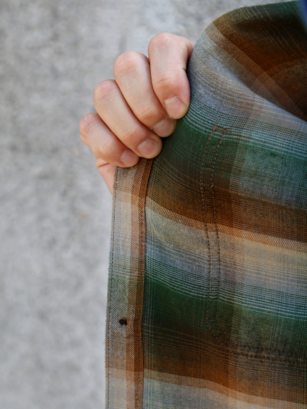 Sugar Cane Rayon Twill Check SS Work Shirt – Green (SC39726)